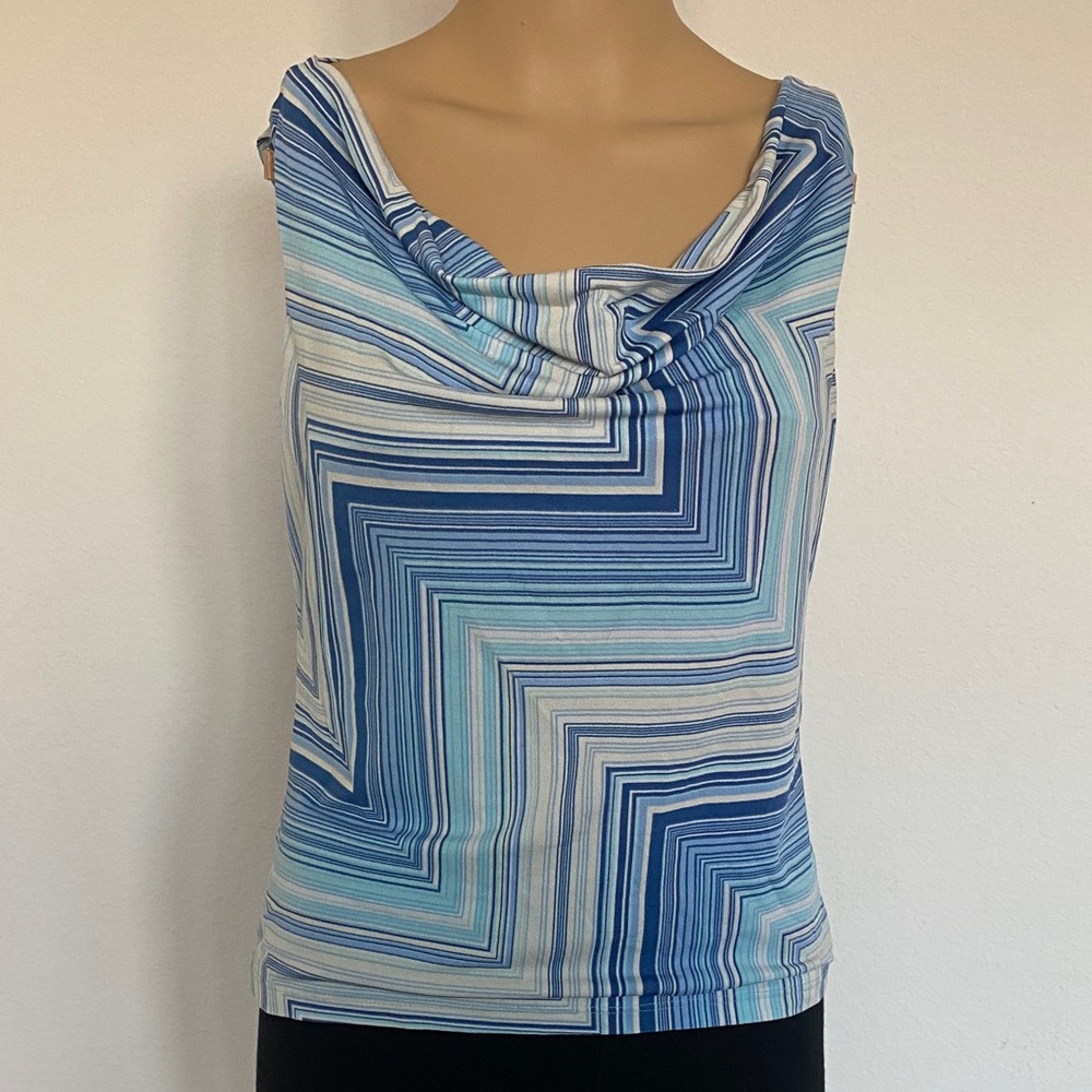 Blue Striped Women's Tank Top